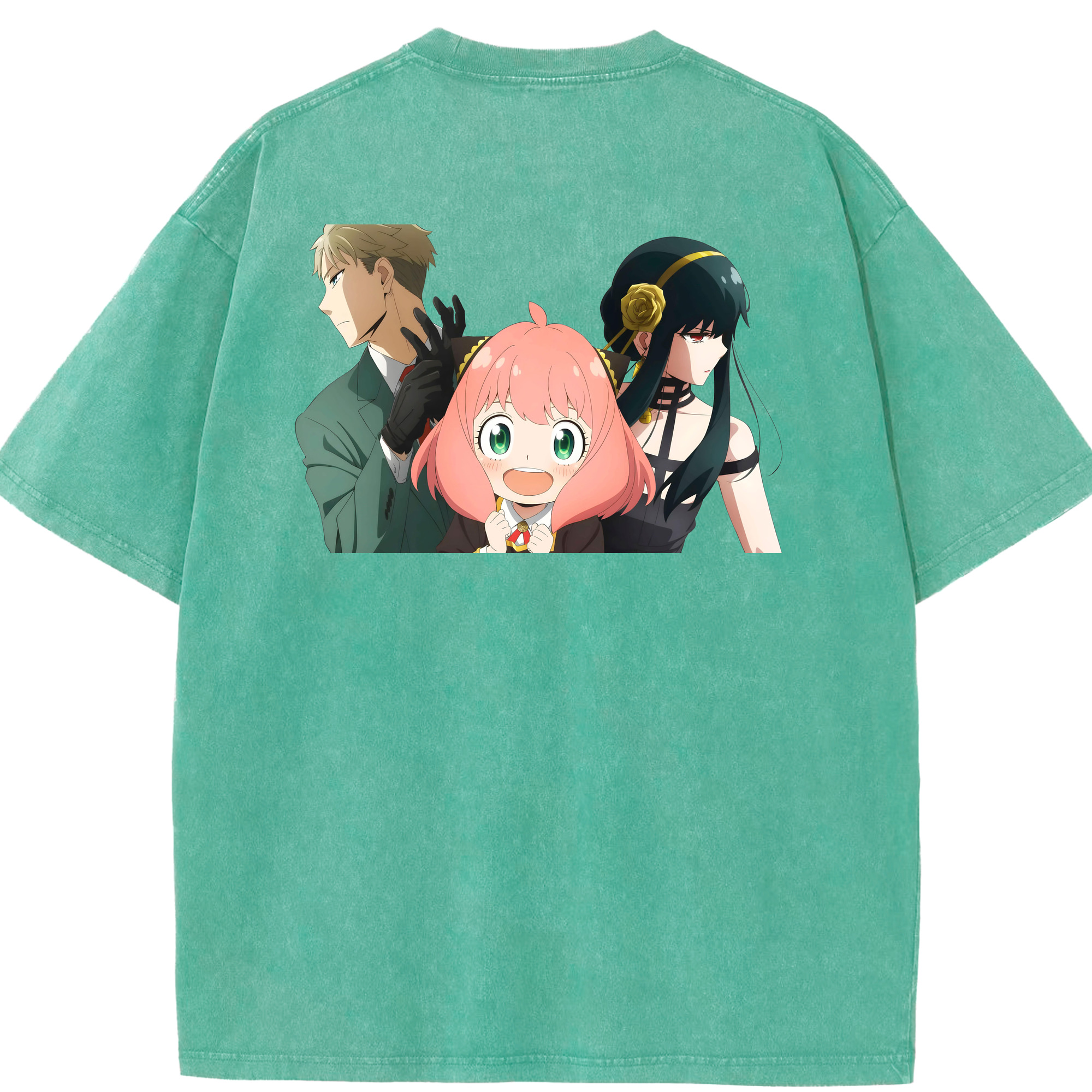 （画像用） SPY×FAMILY间谍家家酒 綿100% ヴィンテージ風 半袖Tシャツ（背面プリント）